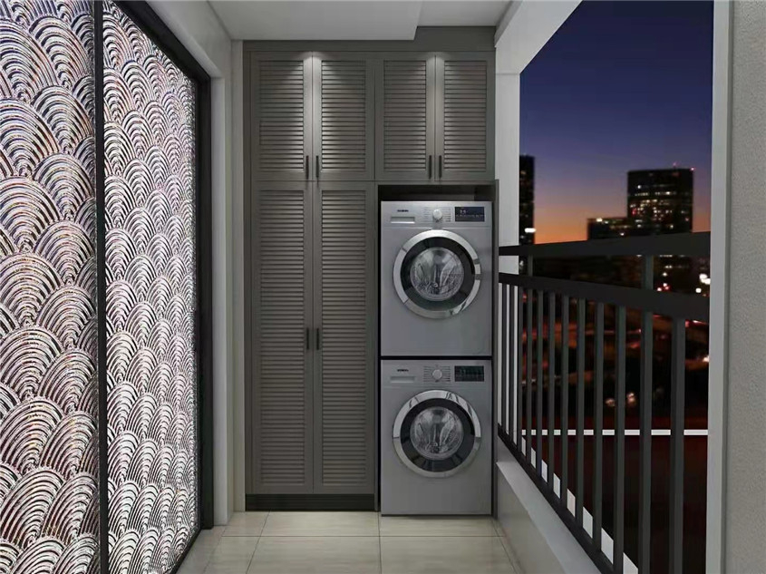 全铝整体阳台洗衣柜